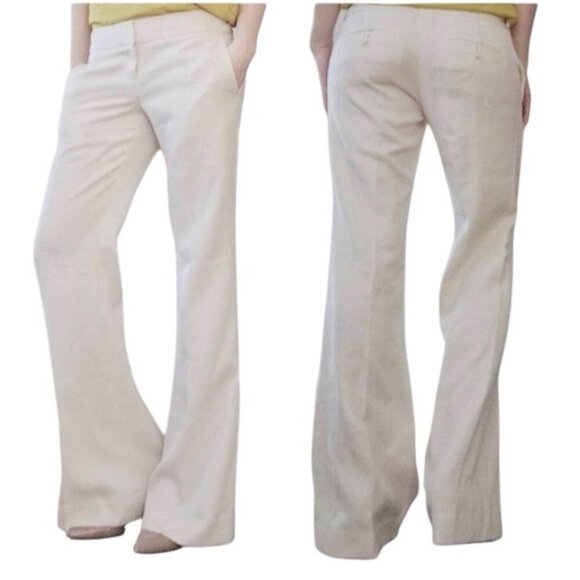 The Limited Ivory Damask Floral Textured Drew Fit Flare Leg Dress Pants Size 8 - Picture 1 of 10